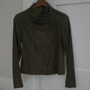 Vince Olive Leather Jacket for Women